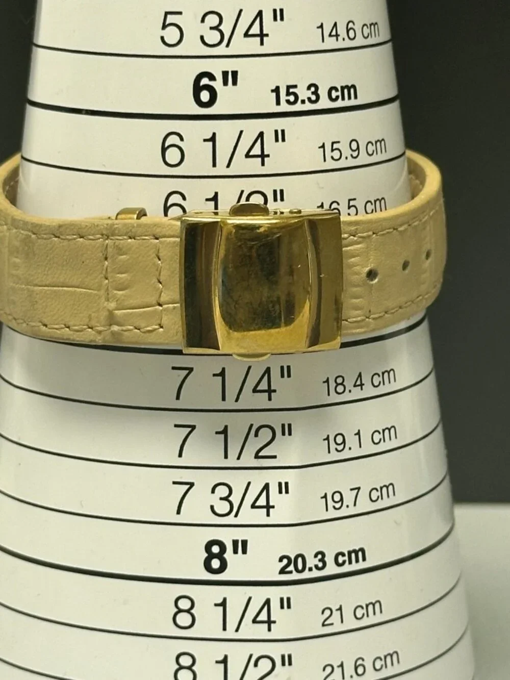 Premier Designs Watch Women Gold Tone Beige Leather Band New Battery 8